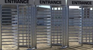 Pintu putar otomatis full height tripod turnstile lokal, solusi keamanan terbaik dengan integrasi sistem kontrol akses dan desain elegan, hubungi kami sekarang!