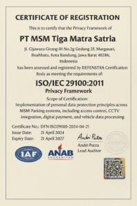 Sertifikat Pendaftaran PT MSM Tiga Matra Satria