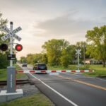 palang parkir perlintasan KA