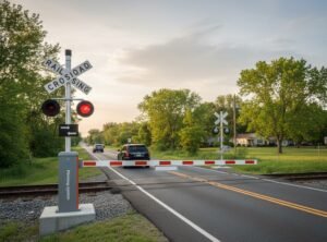 palang parkir perlintasan KA