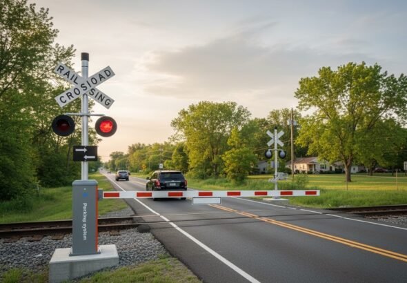 palang parkir perlintasan KA