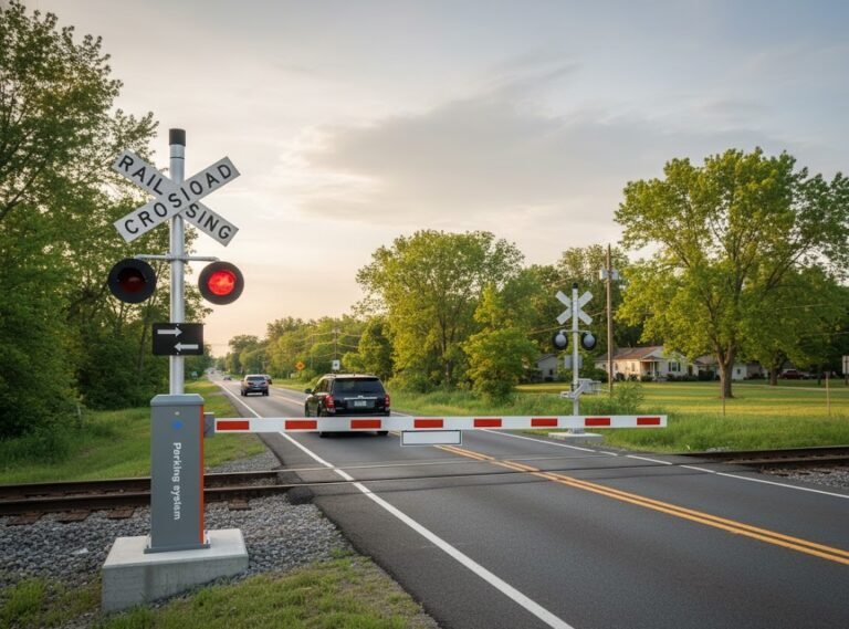 palang parkir perlintasan KA
