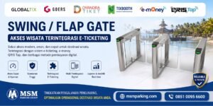 Akses wisata flap swing barrier