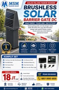 Palang parkir barrier gate solar panel